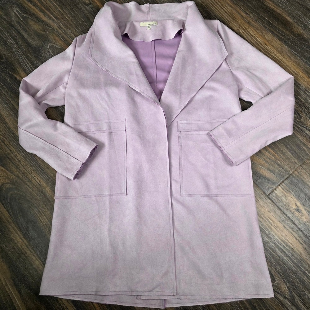 June & Hudson Lilac Purple‎ Open Front Jacket Coat Women's Medium